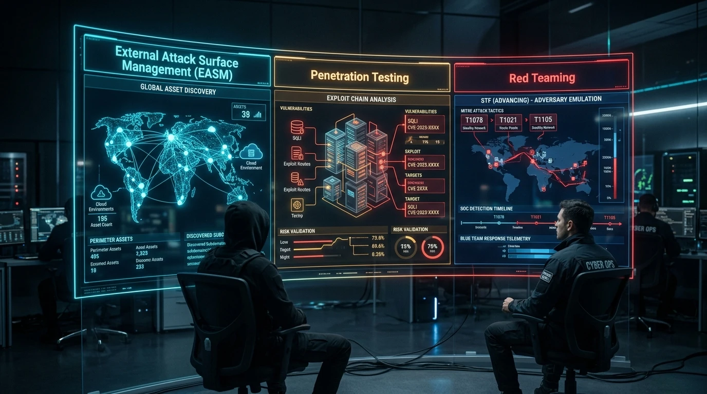 Penetration Testing, Red Teaming and Attack Surface Management: What to Use Where background