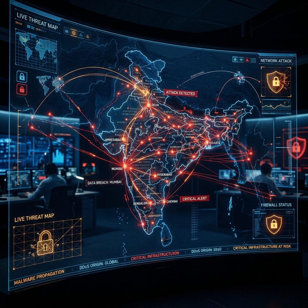 Top 10 Cybersecurity Threats Facing Indian Enterprises in 2025–26 background